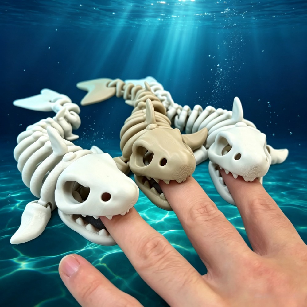Marine Aquarium Aquascape - サメの骨格水槽装飾品、可動式オーナメント、爬虫類、魚タンクの景観、魚やエビの隠れ家、水槽アクセサリー