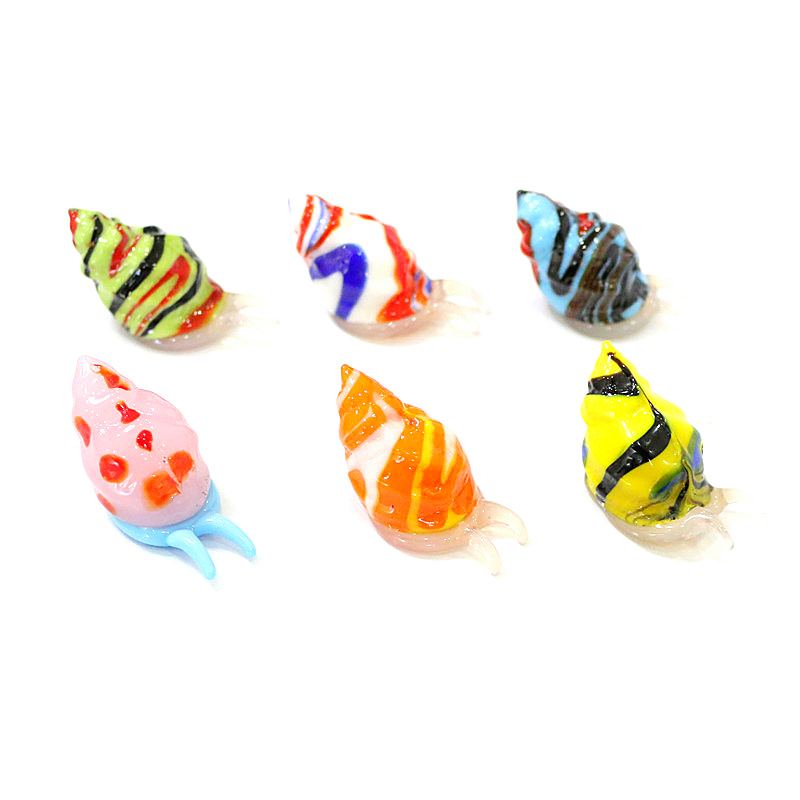 Marine Aquarium Decorations - かわいいmuranoガラス海洋動物小像ミニチュア海カタツムリ置物ホームデスクトップリビングルーム妖精ガーデンミニチュア風景盆栽水族館装飾アクセサリー