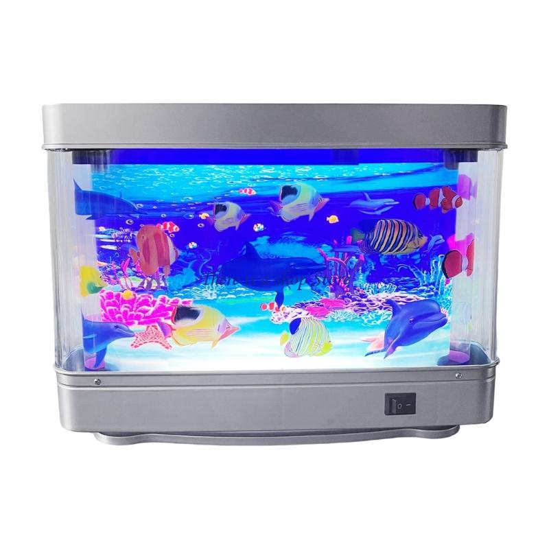 Marine Aquarium Aquascape - D0AD ライフライク水族館の魚ランプ LED ナイトライト動く魚ソフトグロー USB 魚ランプ家の装飾ギフト供給