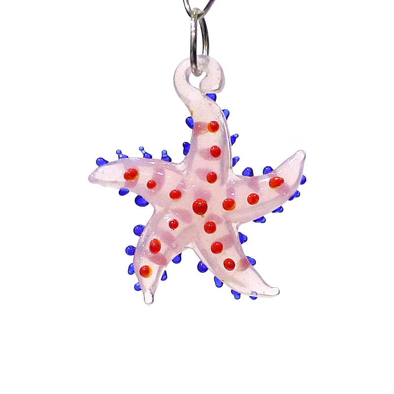 Marine Aquarium Decorations - かわいい海洋動物海星魅力マイクロガラス海星ペンダント装飾品diyジュエリーネックレスブレスレット製作部品や水族館装飾補給品
