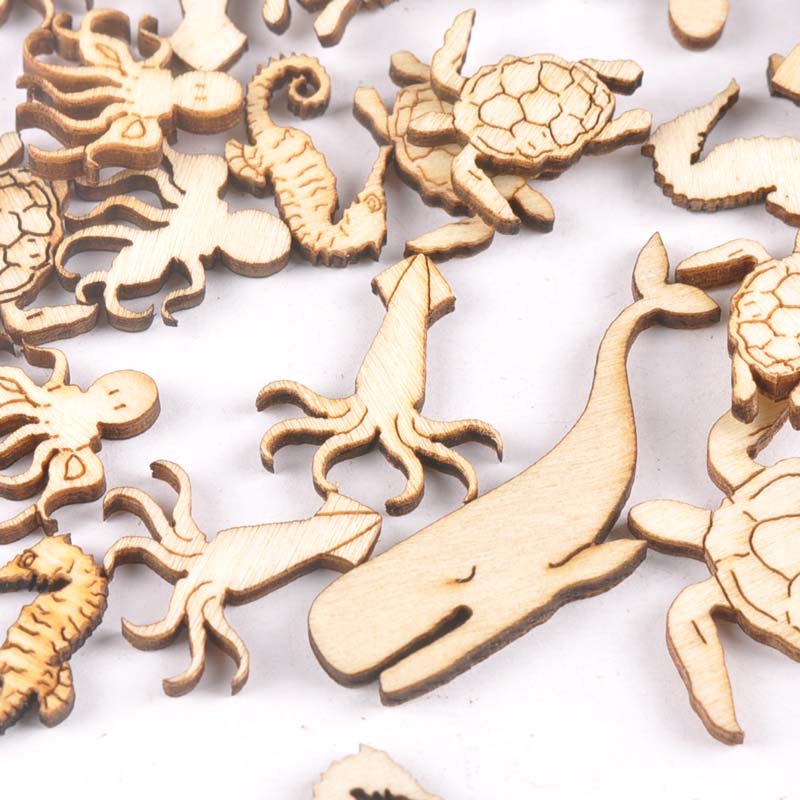 20個25-40mmウミガメ/馬/クジラの木diy工芸品家の - Marine Aquarium Decorations のレビューと価格