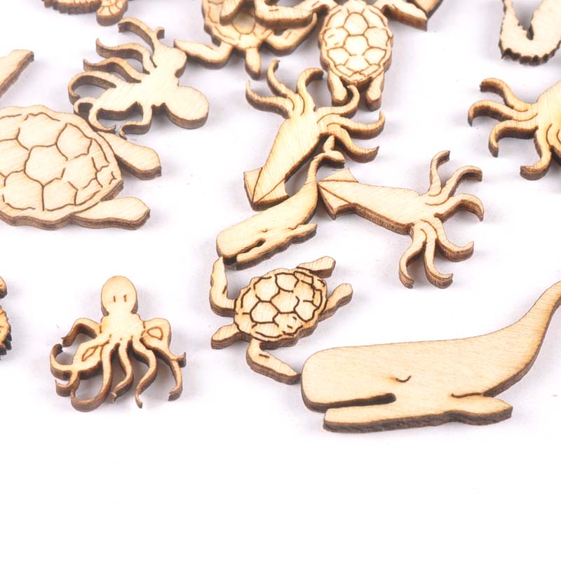 20個25-40mmウミガメ/馬/クジラの木diy工芸品家の - Marine Aquarium Decorations のレビューと価格
