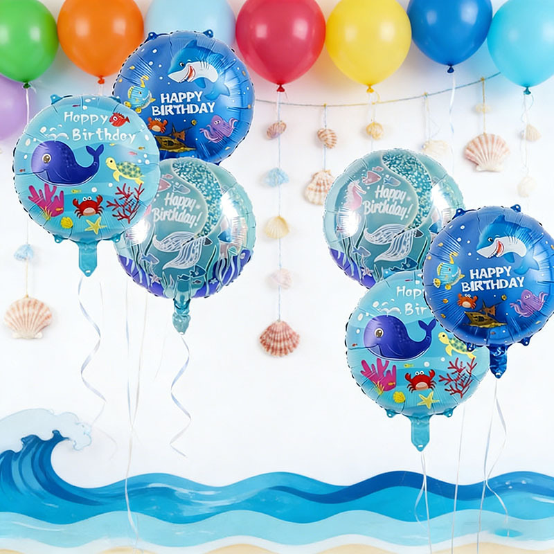 6個入りオーシャンテーマパーティーバルーンセット、人魚、サメ - Marine Aquarium Decorations のレビューと価格