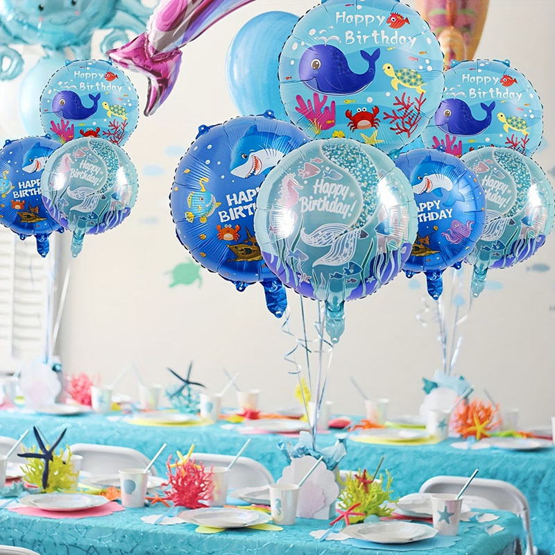 6個入りオーシャンテーマパーティーバルーンセット、人魚、サメ - Marine Aquarium Decorations のレビューと価格