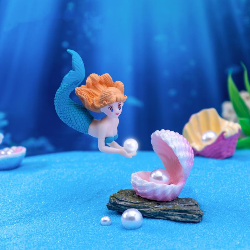 4 個のプラスチック水槽リトルマーメイドオーナメントミニチュ - Marine Aquarium Aquascape のレビューと価格