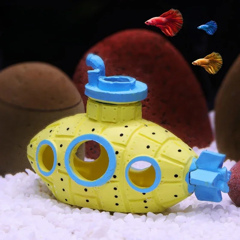 樹脂製潜水艦型オーナメント、水槽飾り、魚やエビの隠れ家、洞窟 - Marine Aquarium Aquascape のレビューと価格